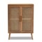 Baxton Studio Alina Oak Finished Wood and Rattan 2-Door Accent Storage Cabinet 162-10554 - alternate 4